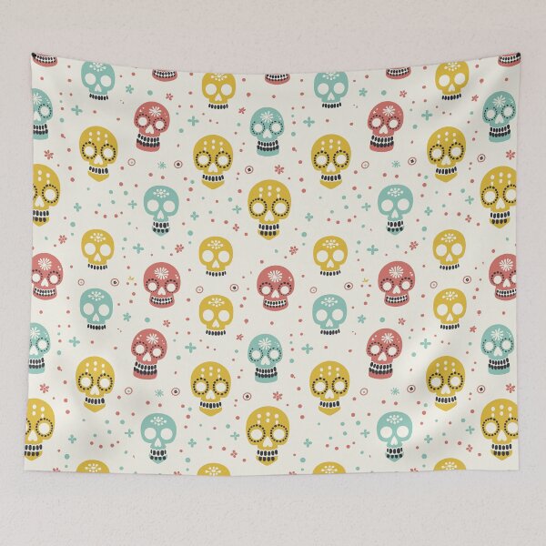 Item preview, Cheerful Sugar Skulls Pattern designed and sold by ColorfulVanilla.
