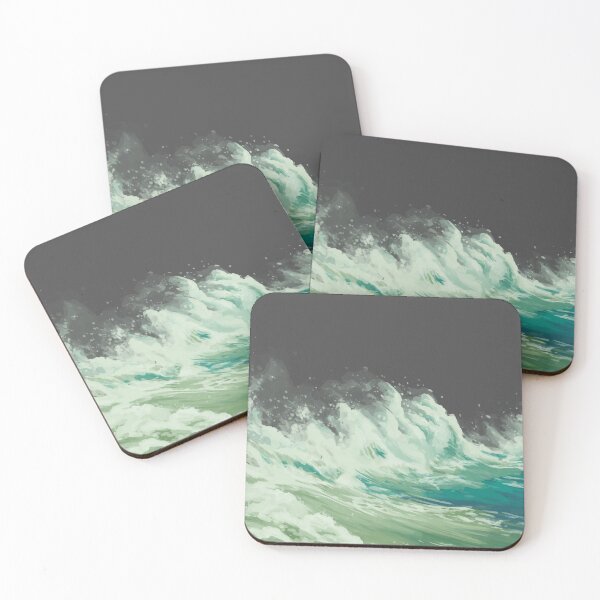 Item preview, Blue and Green Wave (Grey Background) designed and sold by ceramicgalanter.