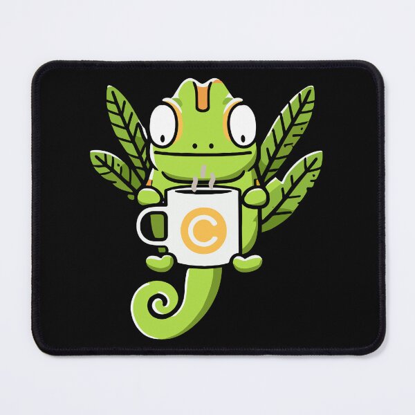 Item preview, Cute Chameleon Drinking Coffee designed and sold by BluRockDesigns.