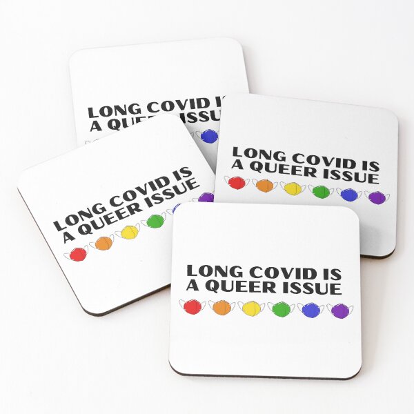 Item preview, Long covid is a queer issue - pride flag colors designed and sold by Accidental Angel Inc..
