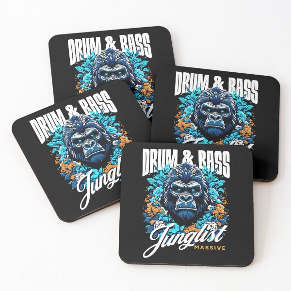 Item preview, DRUM AND BASS  - Junglist Gorilla Massive (white/blue/orange)  designed and sold by Discothreadz.