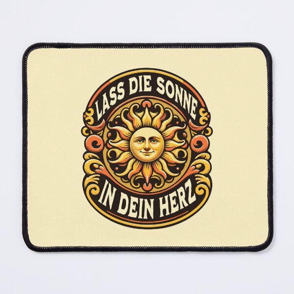 Item preview, Let The Sun Into your Heart Retro Sun German Phrase Inspirational Words designed and sold by Bad Kitty Designz.