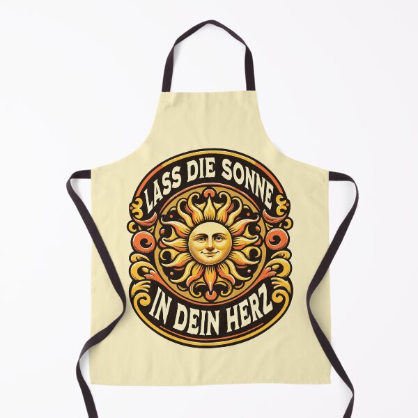Item preview, Let The Sun Into your Heart Retro Sun German Phrase Inspirational Words designed and sold by Bad Kitty Designz.