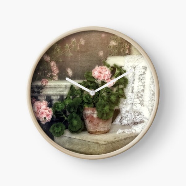 Flowers on a chair Clock