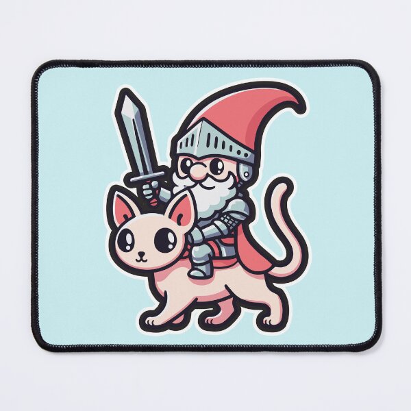 Item preview, Valiant Gnome Knight: Sphynx Cat Charge designed and sold by DokiDoki-Design.