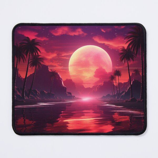 Item preview, Synthwave Palms Paradise: Electric Horizon Atmosphere designed and sold by Mullet Monkey.