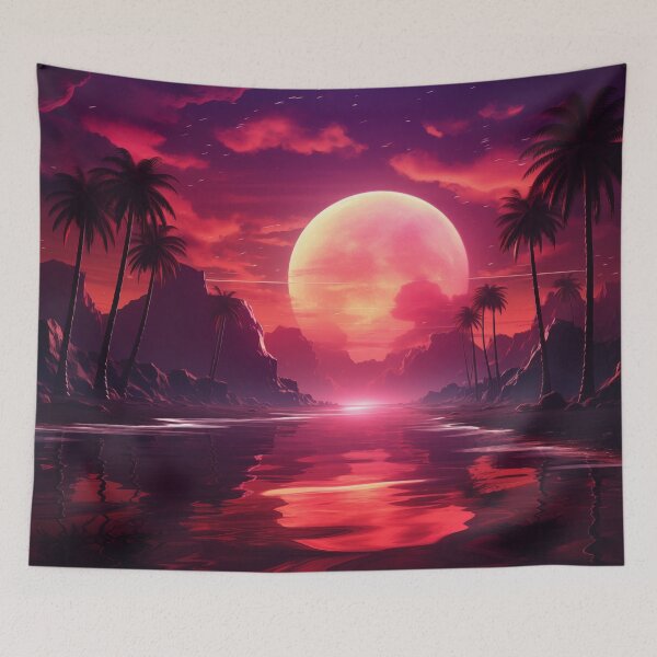 Item preview, Synthwave Palms Paradise: Electric Horizon Atmosphere designed and sold by Mullet Monkey.
