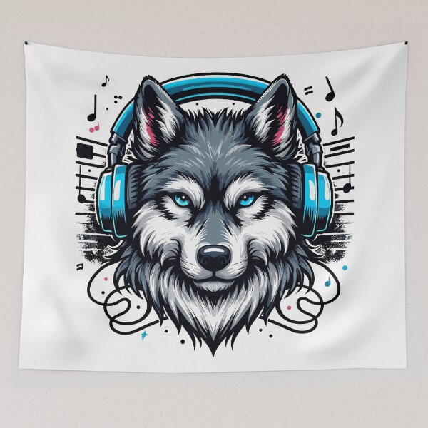 Item preview, Wolf With Headphones designed and sold by Designowner.