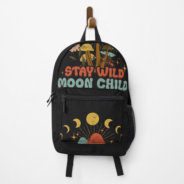 Item preview, Stay wild moon child - retro mushrooms daisies hippie trippy vintage feminist witchy cottagecore designed and sold by Fantasy Cache.