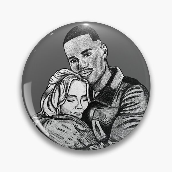 Item preview, Hugs (Fifteen & Ruby) - B&W ink sketch version  designed and sold by fictionaltrvlr.