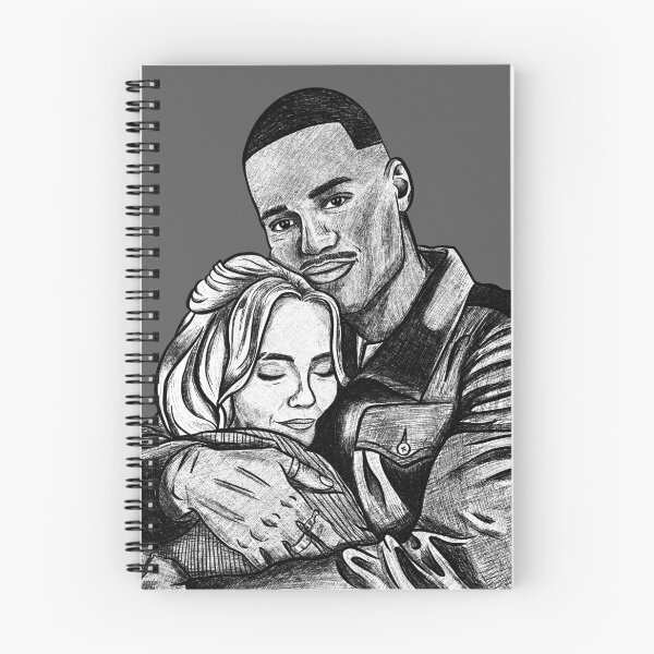 Item preview, Hugs (Fifteen & Ruby) - B&W ink sketch version  designed and sold by fictionaltrvlr.