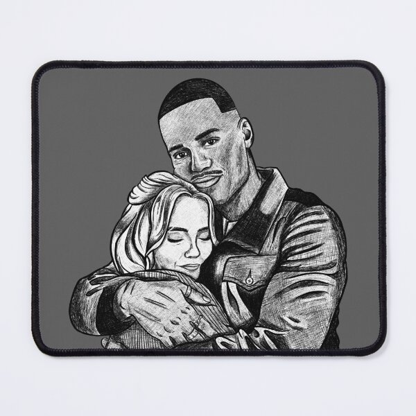 Item preview, Hugs (Fifteen & Ruby) - B&W ink sketch version  designed and sold by fictionaltrvlr.
