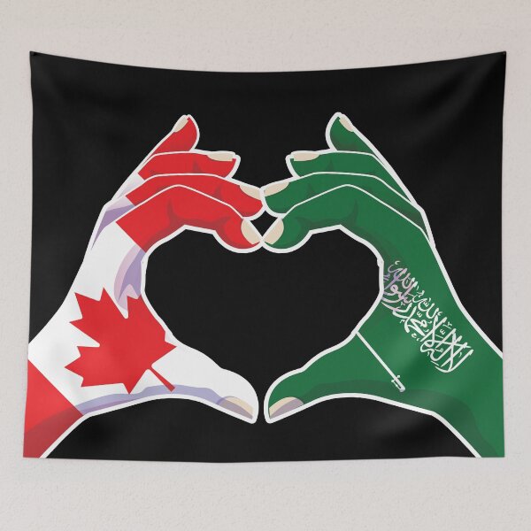 Item preview, Saudi Arabia Saudi Arabian Canadian Canada Love Heart Peace designed and sold by FlagX.