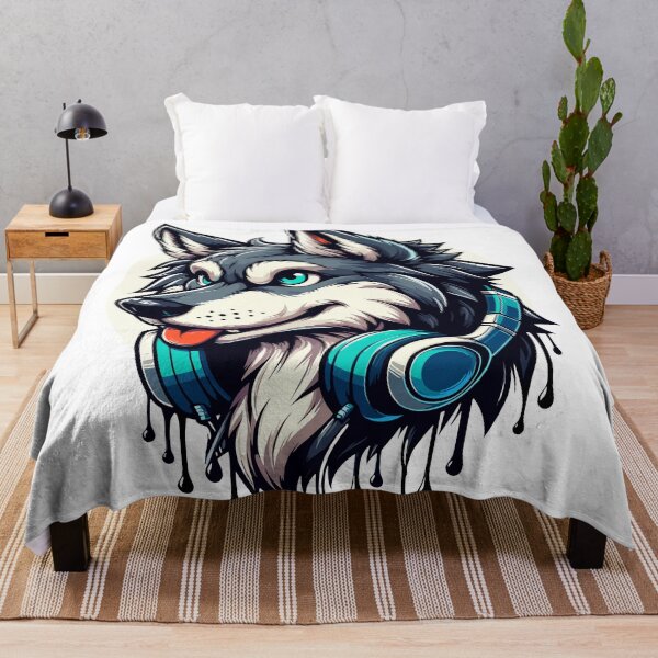 Artikelvorschau, Wolf mit Kopfhörern entworfen und verkauft von Designowner.