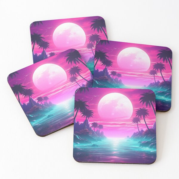 Item preview, Vaporwave Oasis: Neon Twilight Lagoon Ambiance designed and sold by Mullet Monkey.