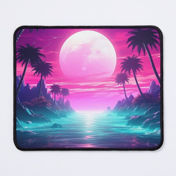 Item preview, Vaporwave Oasis: Neon Twilight Lagoon Ambiance designed and sold by Mullet Monkey.