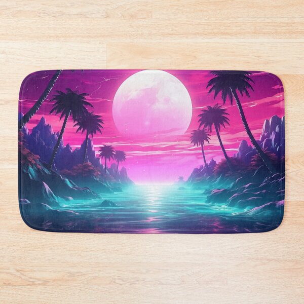 Item preview, Vaporwave Oasis: Neon Twilight Lagoon Ambiance designed and sold by Mullet Monkey.