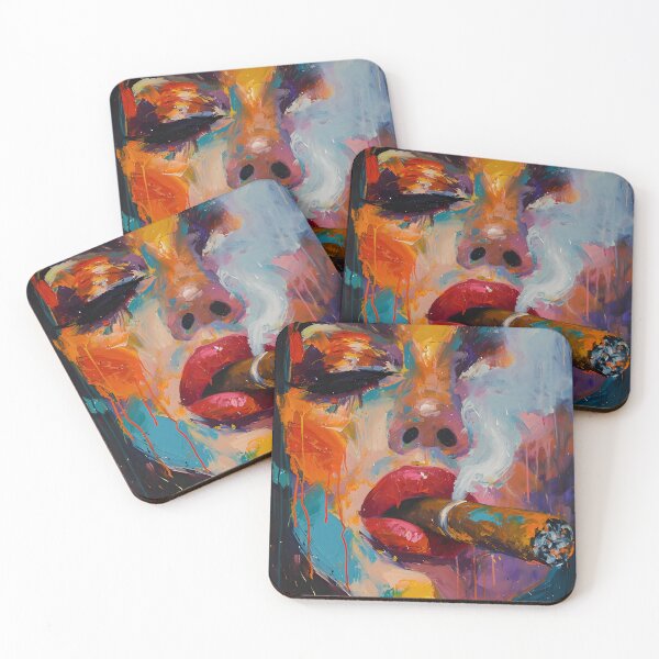 Item preview, Vibrant Reverie- The Allure of Bold Brushstrokes and Modernity in Red Lipstick and Cigar Fusion designed and sold by OlfactoART Studio.
