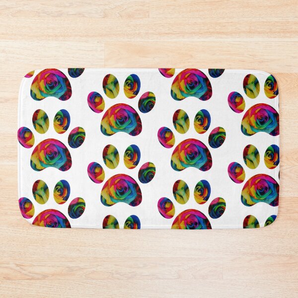Item preview, Paw Print with multi-colored roses inside designed and sold by KingExpressions.