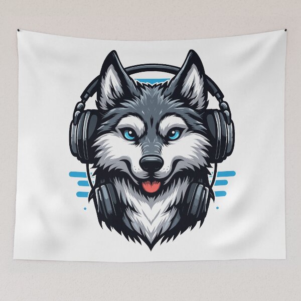 Item preview, Wolf With Headphones designed and sold by Designowner.