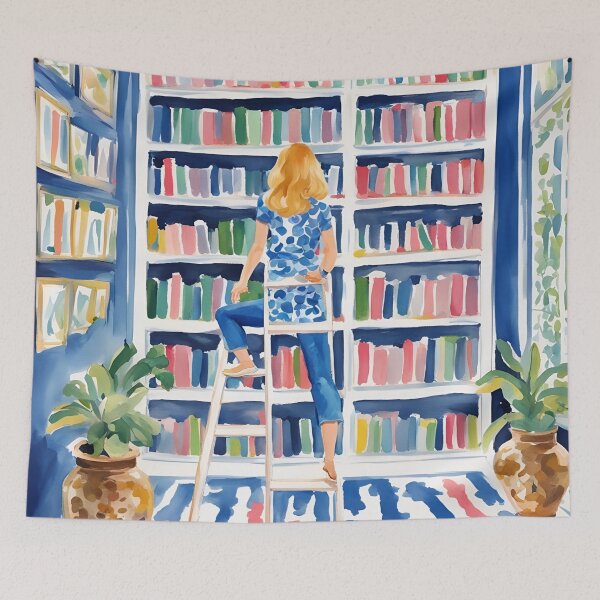 Artikelvorschau, Grandmillennial-Kunst, etwas Schönes zum Lesen, Buchkunst entworfen und verkauft von SophieClimaArt.