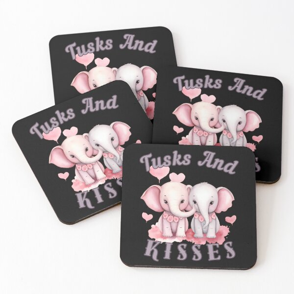 Item preview, Tusks And Kisses. elephant portrait designed and sold by ElephantVibes.