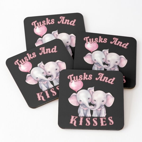 Item preview, Tusks And Kisses. elephant quote designed and sold by ElephantVibes.