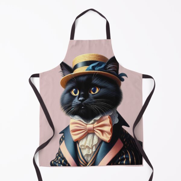 Item preview, Charming black cat with hat designed and sold by aikittycats.