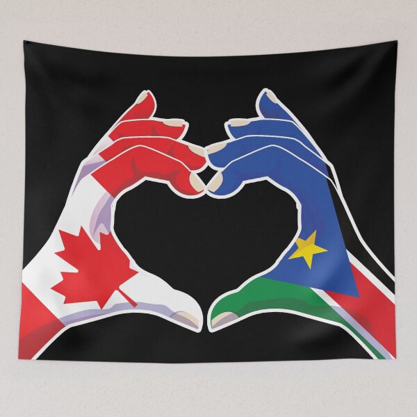 Item preview, South Sudan South Sudanese Canada Love Heart Peace designed and sold by FlagX.