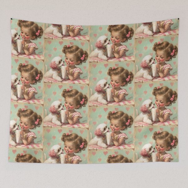 Item preview, Valentine Poodle and Little Girl Share A Milkshake designed and sold by KERaney.