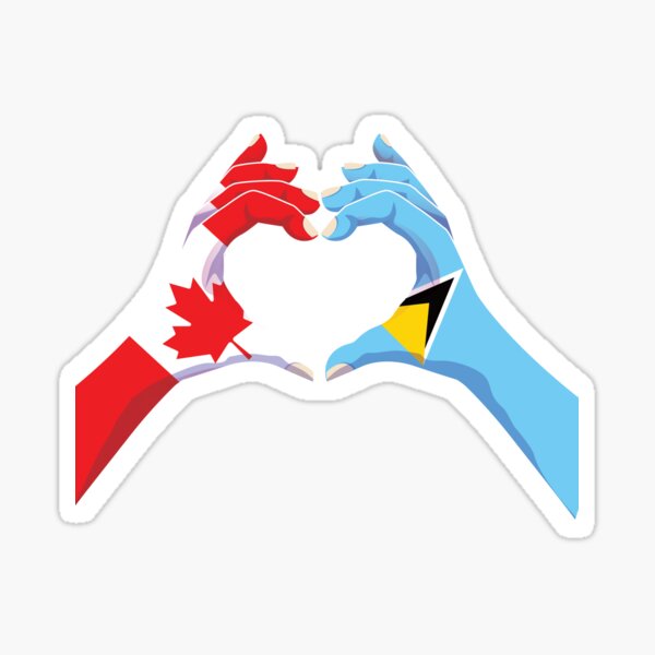 Aperçu de l'œuvre Sainte-Lucie Sainte-Lucie Canadienne Canada Love Heart Peace créée et vendue par FlagX.