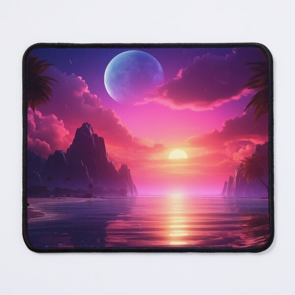 Item preview, Neon Horizon Mirage: Ethereal Synthwave Oasis designed and sold by Mullet Monkey.