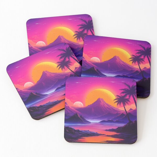 Item preview, Tropic Twilight Hues: Atmospheric Synthwave Sway designed and sold by Mullet Monkey.