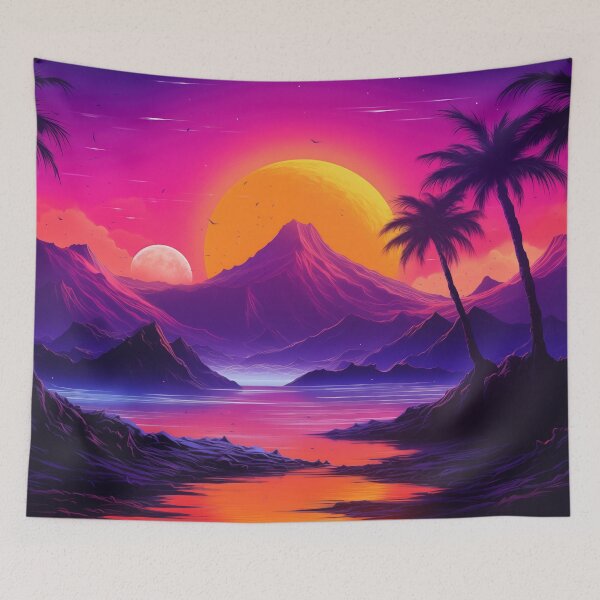 Item preview, Tropic Twilight Hues: Atmospheric Synthwave Sway designed and sold by Mullet Monkey.