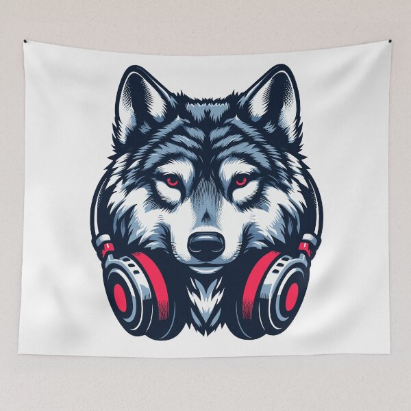 Item preview, Wolf With Headphones designed and sold by Designowner.