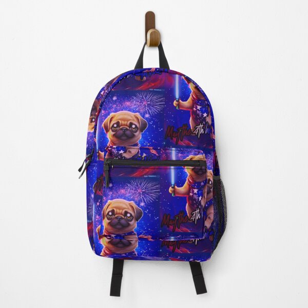 Item preview, Pug HAPPY HOLIDAYS 164 4th of July MAY THE 4TH BE WITH YOU designed and sold by RedBluffTraders.