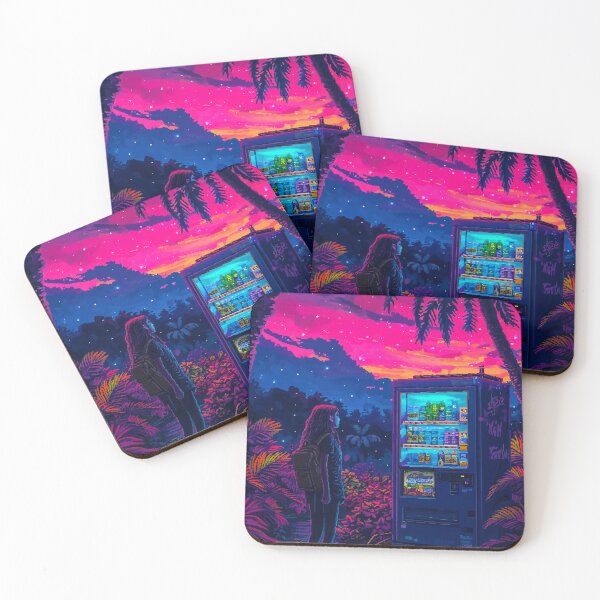 Item preview, Girl and Vending Machine Retro Synthwave Pixel Art designed and sold by LVTFCOarts.