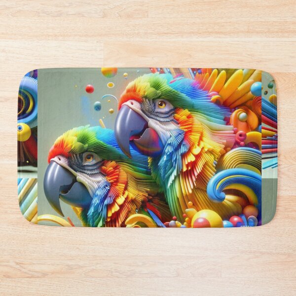 Item preview, 3D Vibrant Parrots Art Sticker designed and sold by mymagicstoreus.