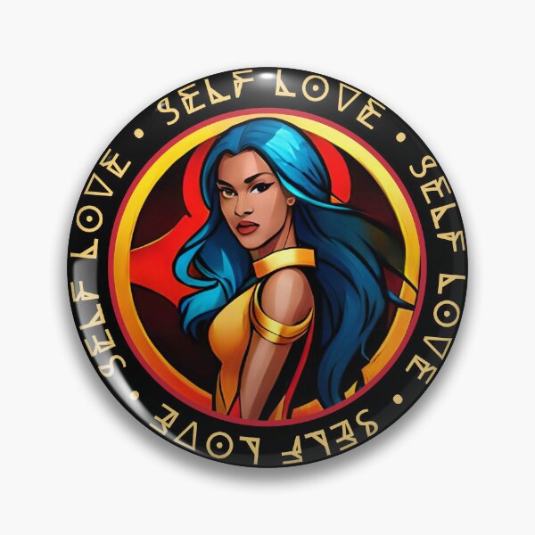 Item preview, Superhero Woman Yellow Self Love Mantra Blue Hair designed and sold by Melan Designs.