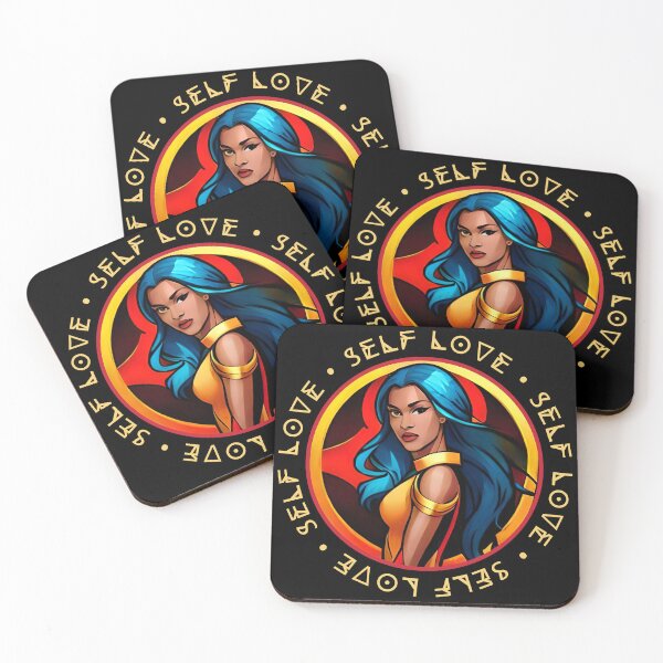 Item preview, Superhero Woman Yellow Self Love Mantra Blue Hair designed and sold by Melan Designs.