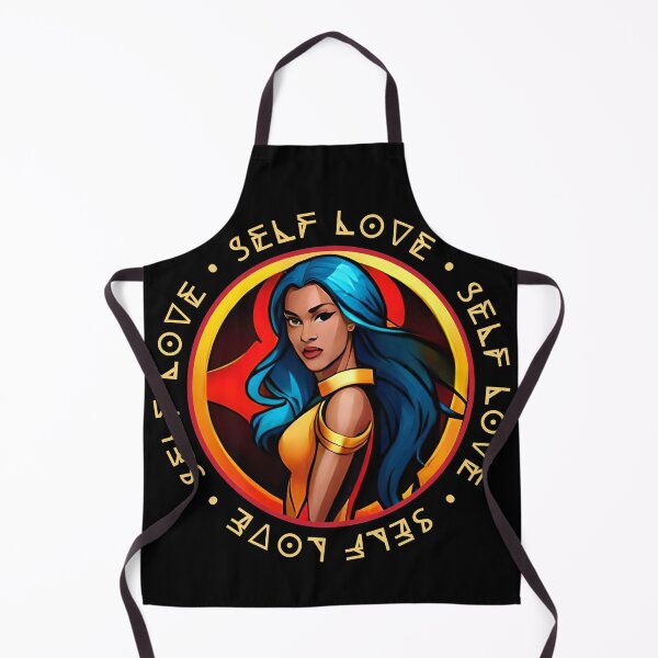 Item preview, Superhero Woman Yellow Self Love Mantra Blue Hair designed and sold by Melan Designs.