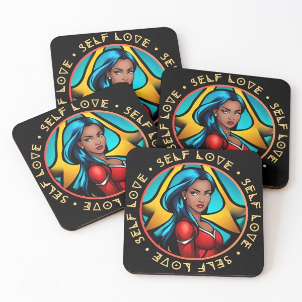 Item preview, Superhero Woman Yellow Self Love Mantra Bleu Coiffure designed and sold by Melan Designs.