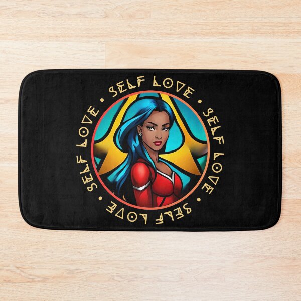 Item preview, Superhero Woman Yellow Self Love Mantra Bleu Coiffure designed and sold by Melan Designs.