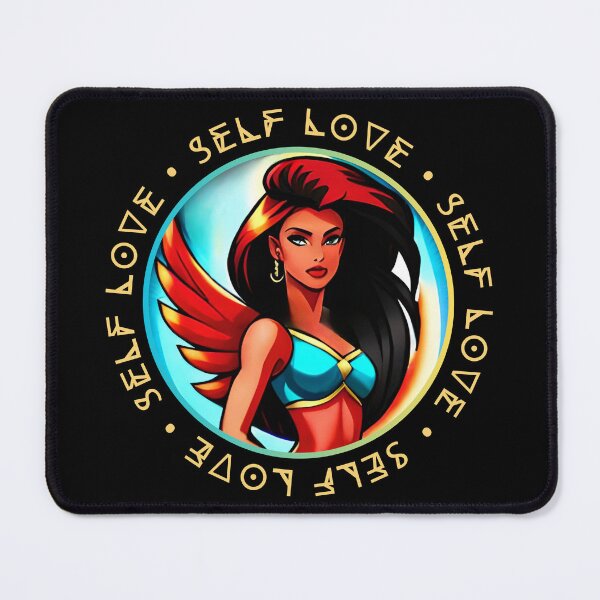 Item preview, Superhero Woman Yellow Self Love Mantra Red Wing designed and sold by Melan Designs.