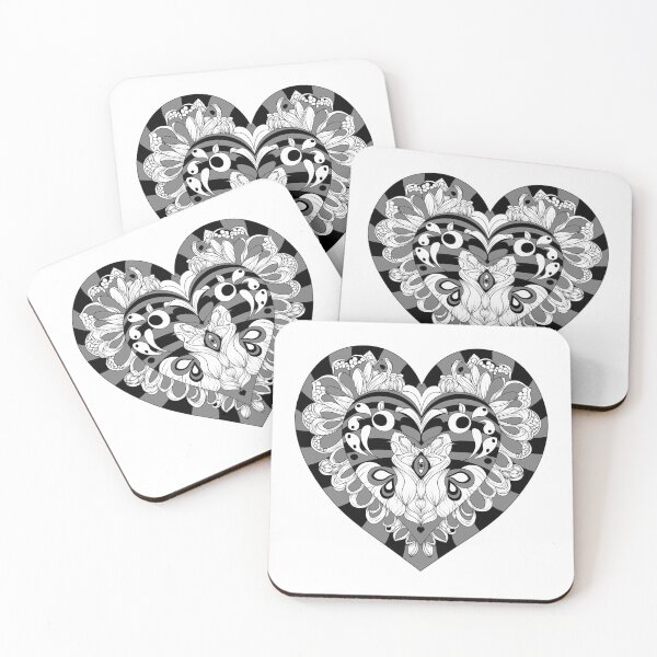 Artikelvorschau, Valentinstag Herz Mandala Lovecraftian No BG entworfen und verkauft von GlobalMandala.