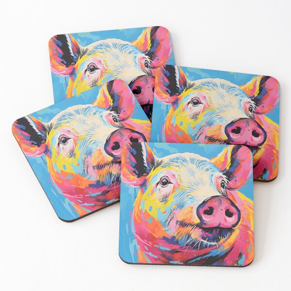 Item preview, Pig portraits drawing. animal colorful. Animal throw pillow.  designed and sold by formform.