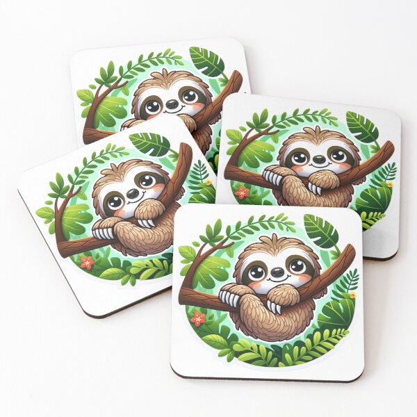 Item preview, Charming Sloth Die-Cut Sticker Design designed and sold by mymagicstoreus.