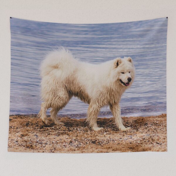 Item preview, Samoyed Dog At The Beach designed and sold by TheAnimalZ00.