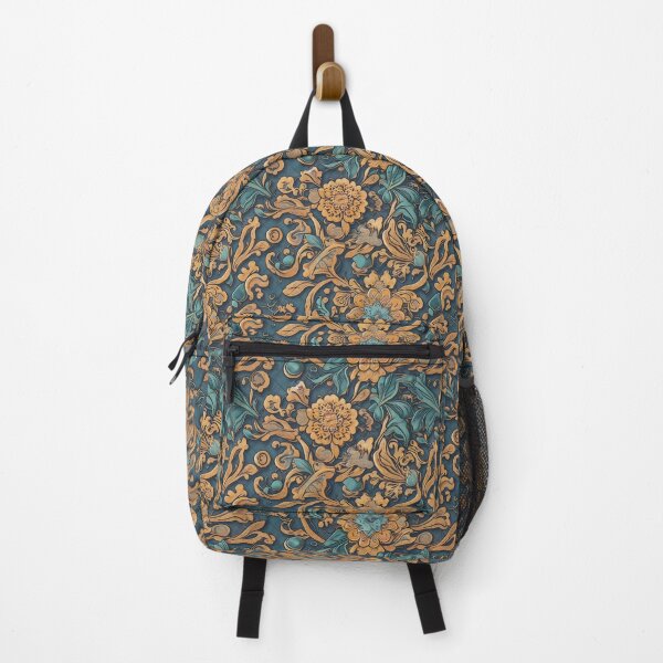 Item preview, Vintage gold and blue flowers Thai Kanok design designed and sold by Alla1111.