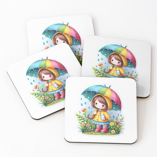 Item preview, Rainy Day Girl with Umbrella Sticker designed and sold by mymagicstoreus.